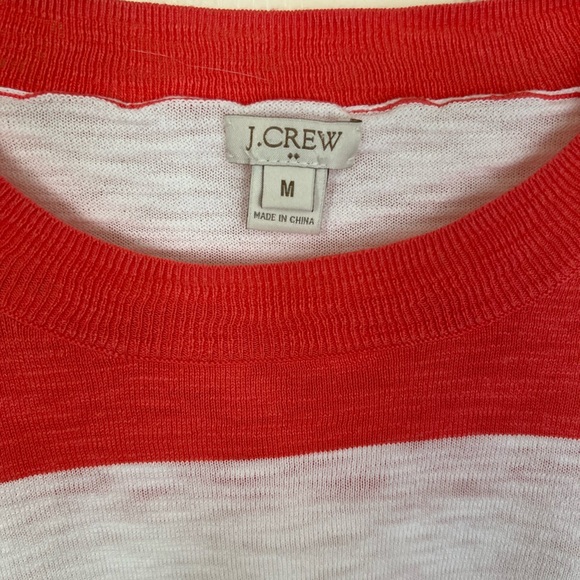 J. Crew Pink and White Knit Top 3/4 Sleeve 100% Cotton - Picture 2 of 9